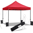 thumbnail image 1 of Renwick 10x10ft Commercial Pop-up Canopy Tent with Wheeled Carry Bag, Red, 1 of 8