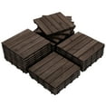 thumbnail image 1 of Renwick 12''x 12''  Wood Flooring Tiles for Indoor & Outdoor,Pack of 27,Black, 1 of 12