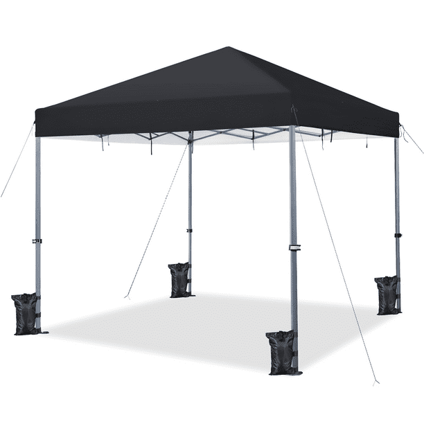 Renwick 12x12 Ft Instant Pop Up Canopy with One Push To Lock Setup Mechanism, Black