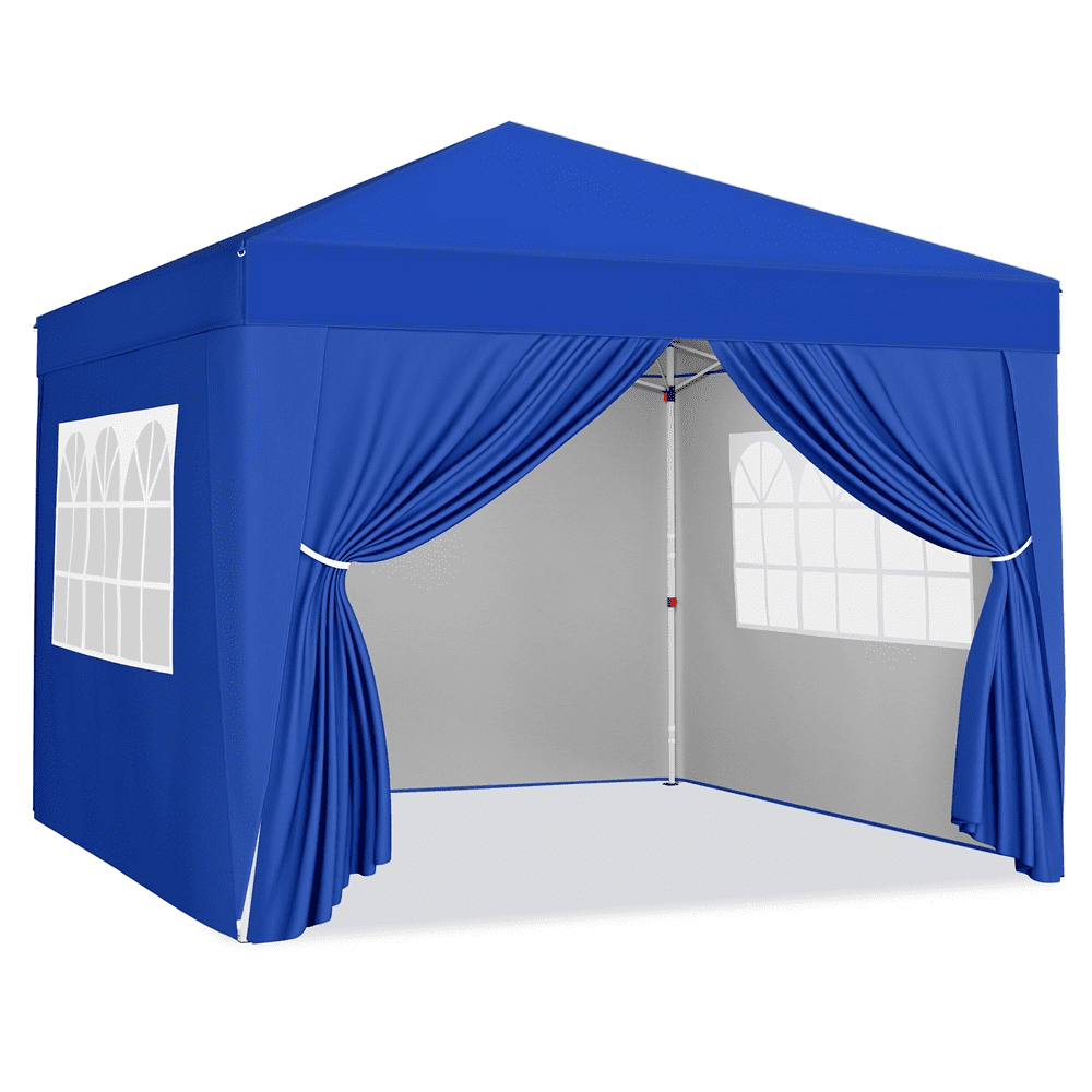 Renwick 12x12 Ft Pop Up Canopy Tent with 4 Sidewalls, Blue