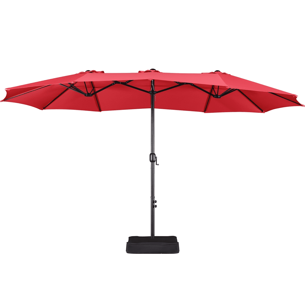 Renwick 15 FT Twin Patio Parasol with Crank Lift, Red