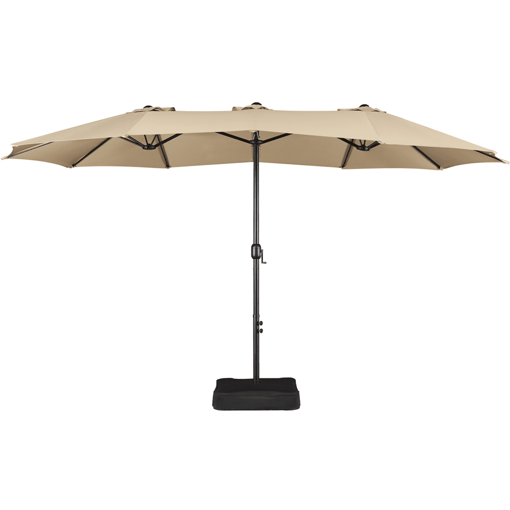 Renwick 15 FT Twin Patio Parasol with Crank Lift, Tan