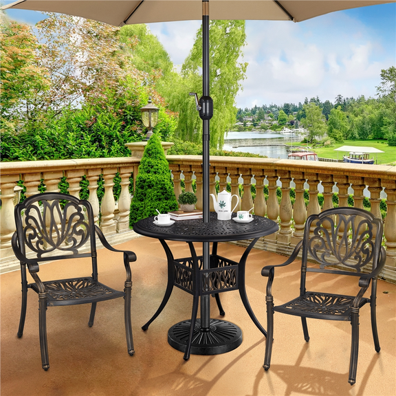 Renwick 18" Outdoor Patio Market Umbrella Base, Black