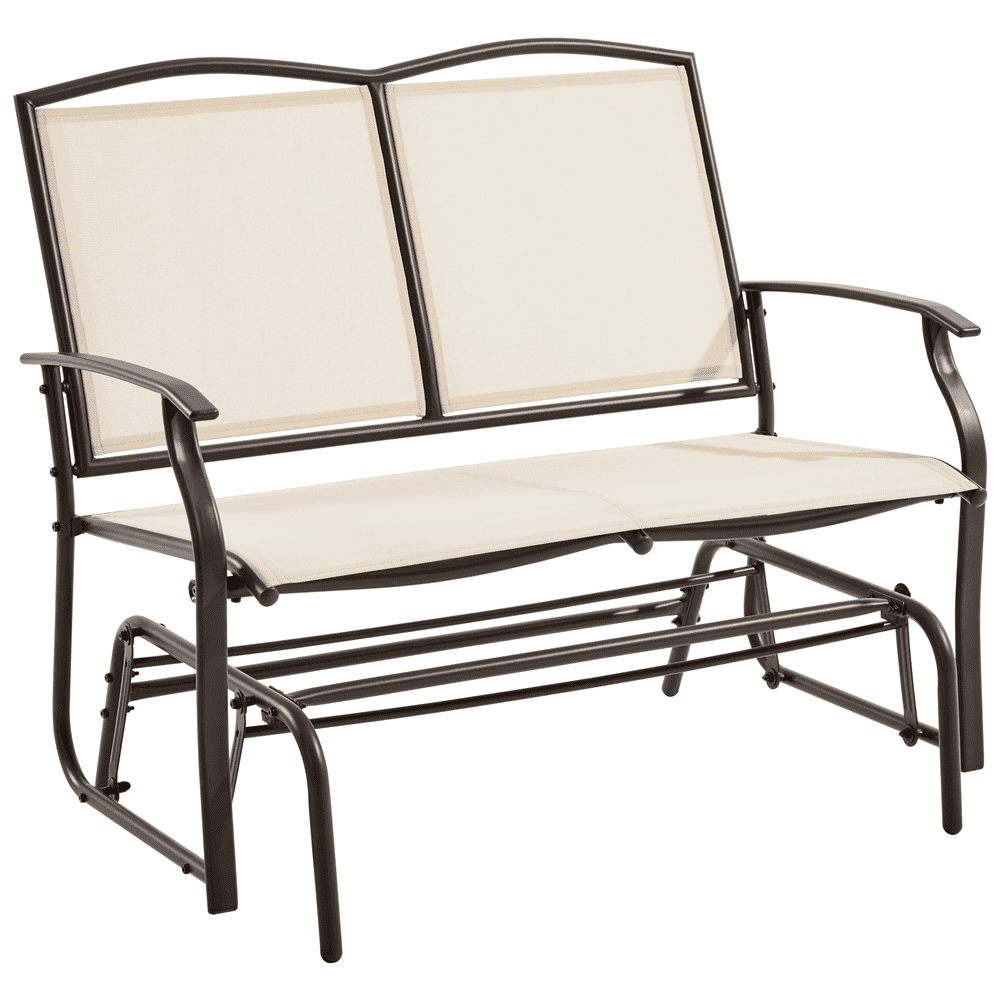 Renwick 2-Person Patio Glider Bench with Steel Frame, Beige