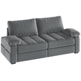 thumbnail image 1 of Renwick 2 Seater Velvet Sofa Couch with Pillow Top Arms & USB Charging Ports, Gray, 1 of 10