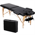 thumbnail image 1 of Renwick Adjustable Folding Wooden Massage Table, 84" x 32.3", Black, 1 of 8