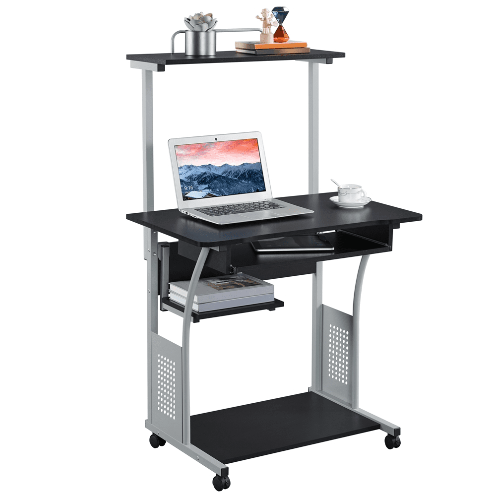 Renwick 2 Tiers Computer Desk for Home Office School, Black