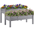 thumbnail image 1 of Renwick 2-tier Elevated Wooden Planter Box for Garden Yard Patio, Gray, 1 of 10