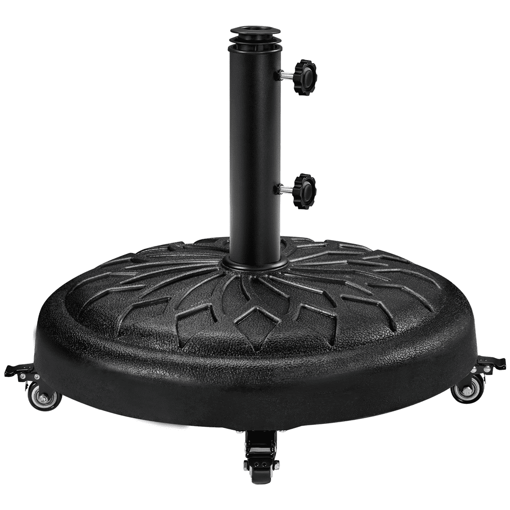 Renwick 20" Outdoor Rolling Patio Market Umbrella Base for Garden, Black
