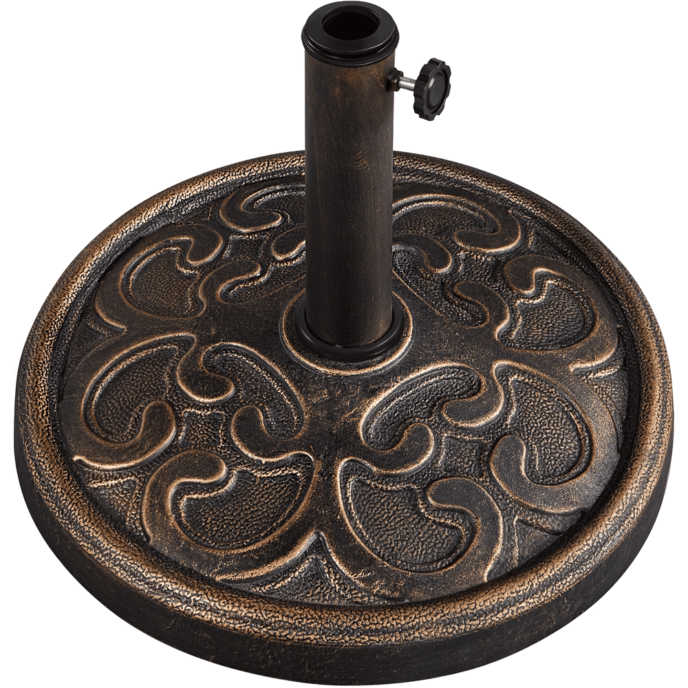 Renwick 22.2 lbs. Bronze Round Resin and Iron Patio Umbrella Base, Bronze