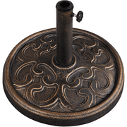Renwick 22.2 lbs. Bronze Round Resin and Iron Patio Umbrella Base, Bronze