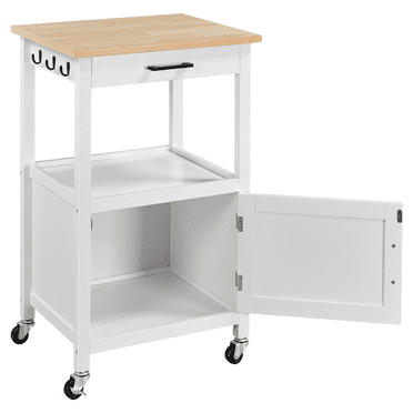 Renwick 22" Rolling Kitchen Island Cart with Wheels, White