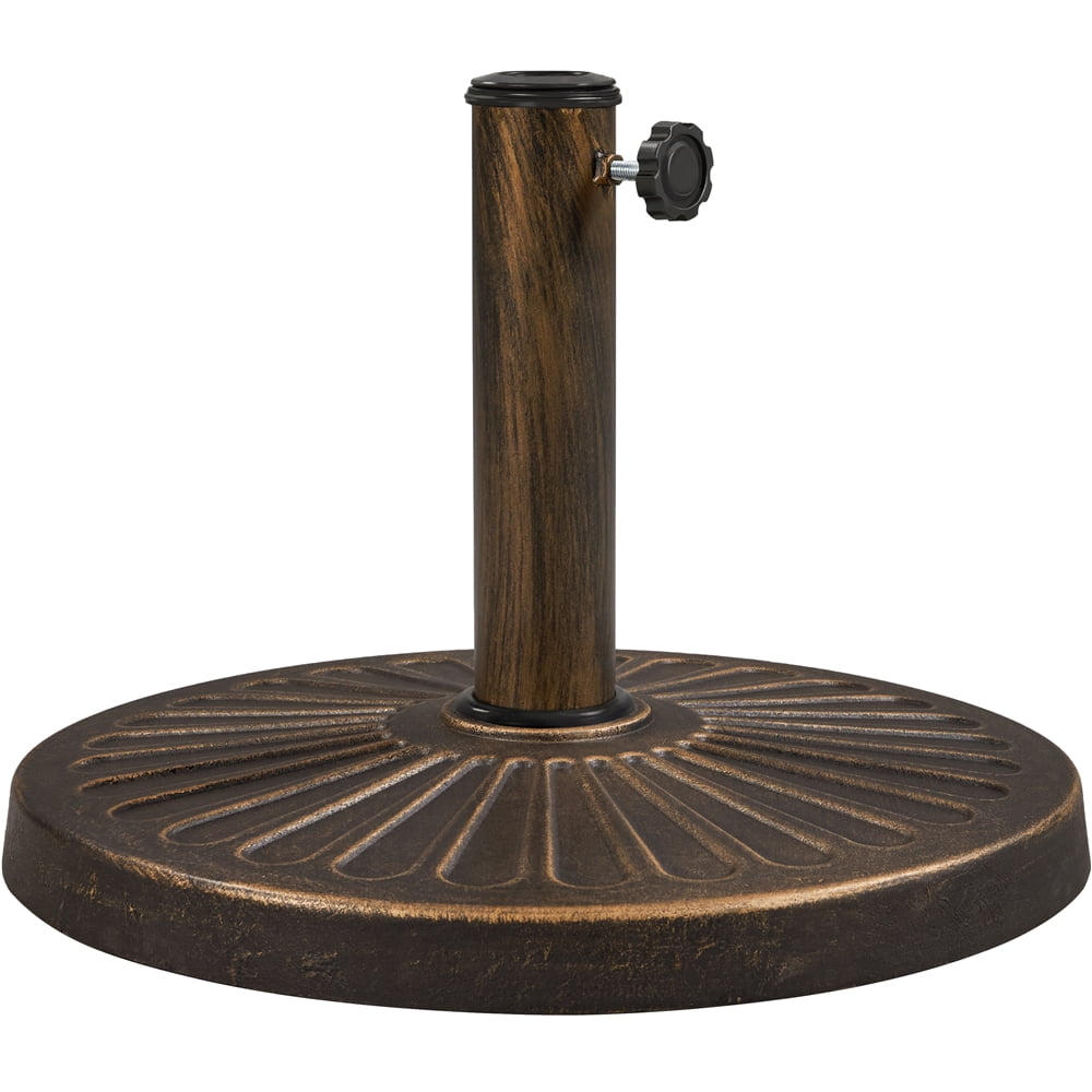 Renwick 22 lbs Bronze Round Resin and Iron Patio Umbrella Base