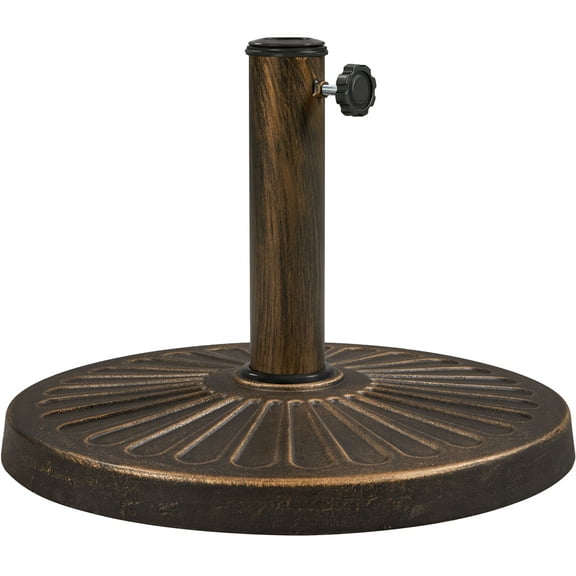 Renwick 22 lbs Bronze Round Resin and Iron Patio Umbrella Base