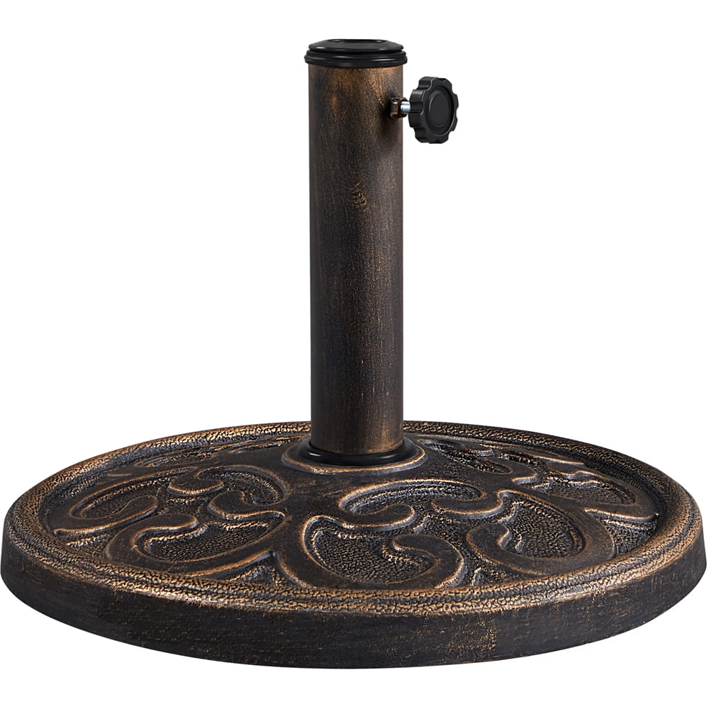 Renwick 22lbs 17.5'' Iron Outdoor Patio Market Umbrella Base, Bronze