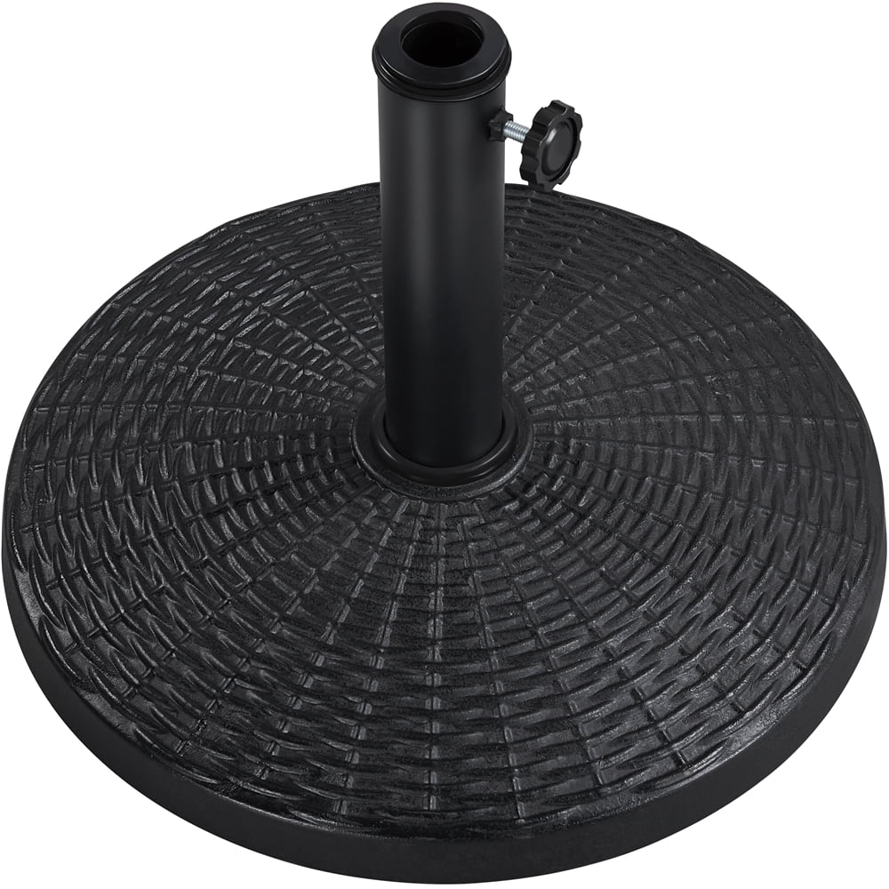 Renwick 23 lbs Black Round Resin and Iron Patio Umbrella Base, Black