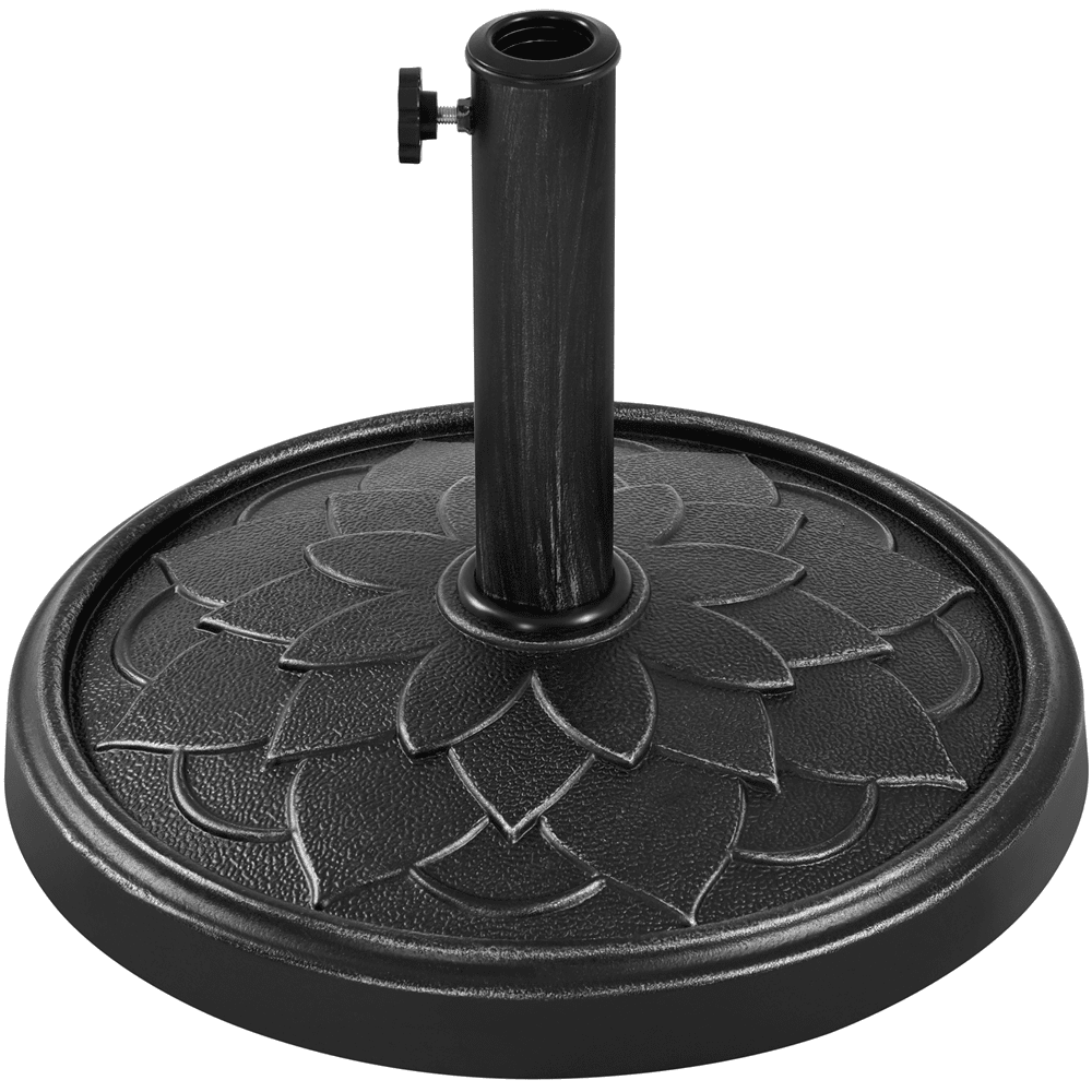 Renwick 26.5 lb Heavy Duty Patio Umbrella Base with Flower Pattern, Black