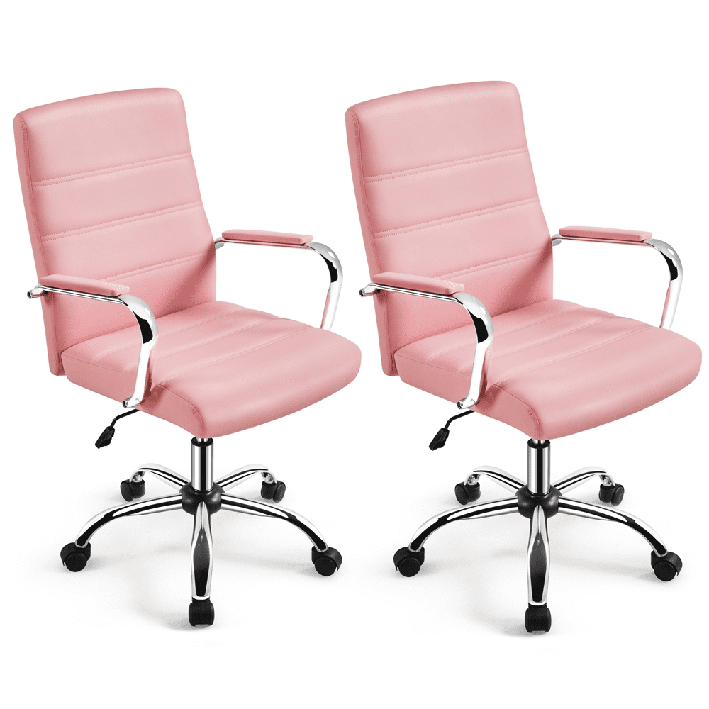 Renwick 2PCS Mid-Back Office Chair, Pink