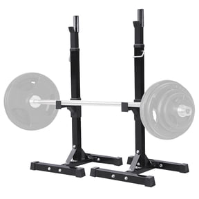 Yaheetech 2pcs Adjustable Rack Standard Solid Steel Squat Stands Barbell Free Press Bench