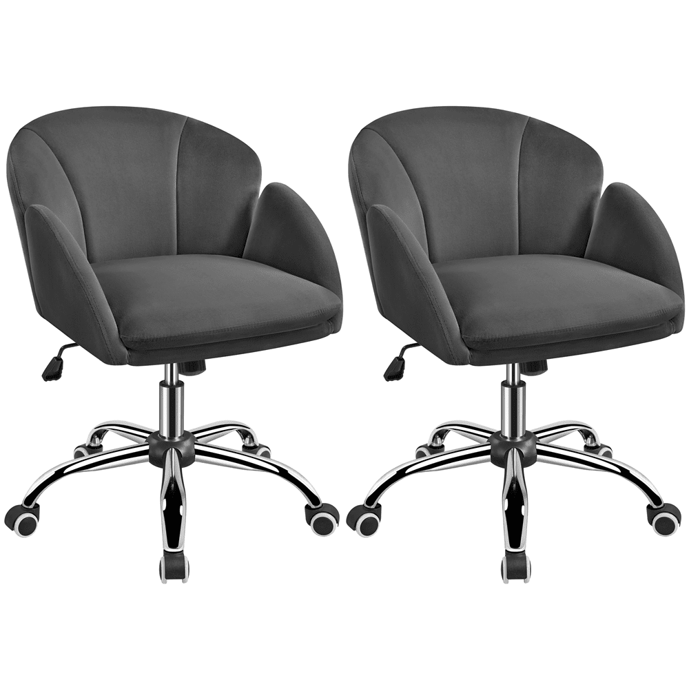 Renwick 2pcs Cute Desk Chair for Adult Dark Gray