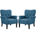 thumbnail image 1 of Renwick 2pcs Modern Accent Arm Chair, Navy Blue, 1 of 8