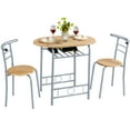 thumbnail image 1 of Renwick 3-Piece Round Dining Table Set Kitchen Table Set with Storage Rack, Natural, 1 of 8