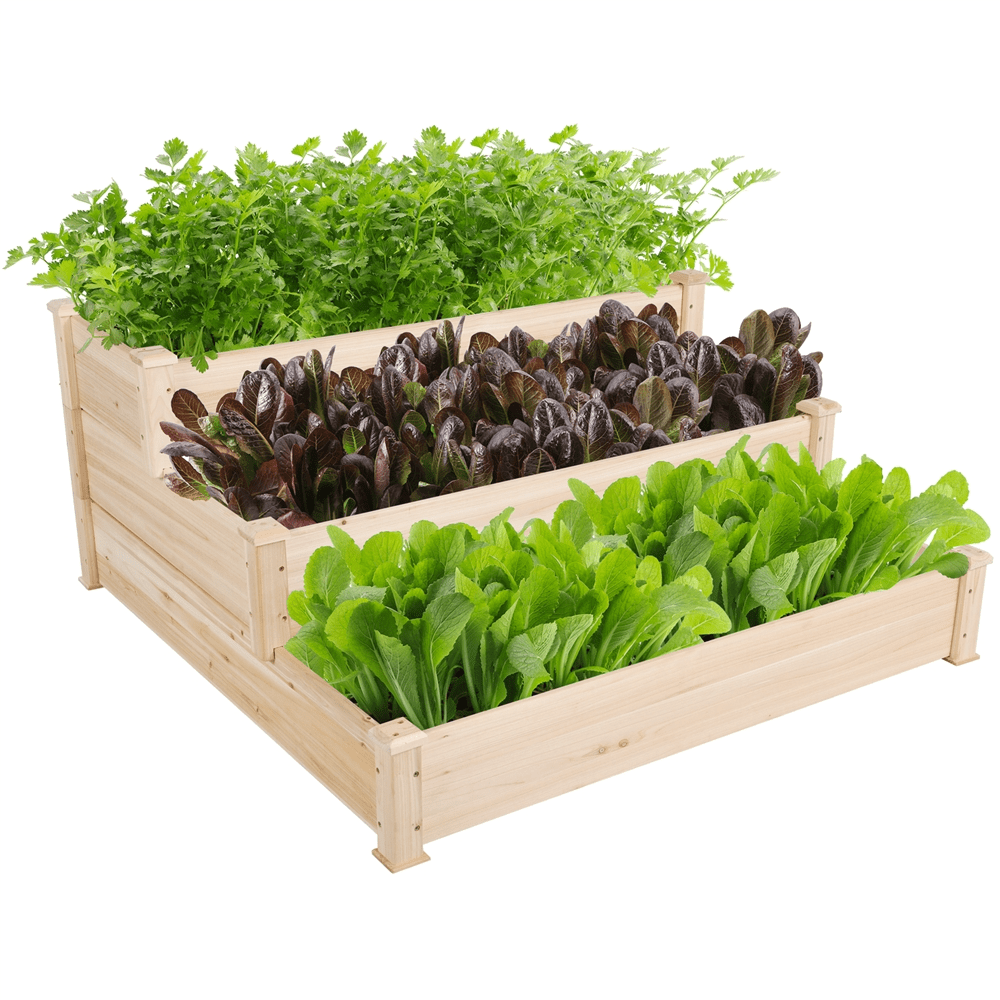 Renwick 3 Tier Raised Garden Bed for Flowers Vegetables, Wood