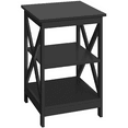 thumbnail image 1 of Renwick 3 Tier Wood X Shape Square End Table for Living Room, Black, 1 of 10