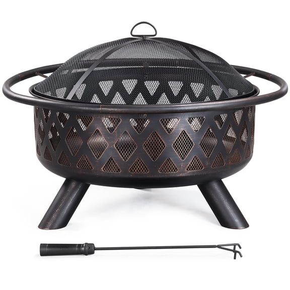 Renwick 36" Round Metal Finish Iron Fire Pit