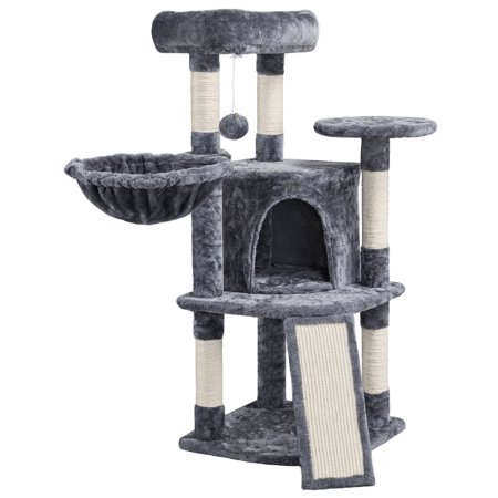 Renwick 37?H Big Condo Cat Tree with Scratching Post for Kittens,Dark Gray