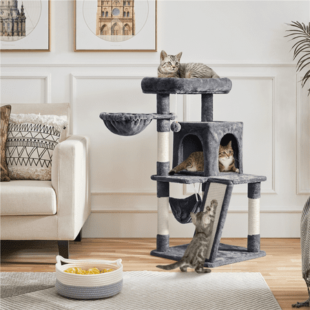 Renwick 40'' Height Cat Tree with Scratching Board/Posts, Dark Gray