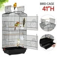 thumbnail image 1 of Renwick 41" Four Feeders Double-Door Metal Birdcage with Slide-Out Tray,  Black, 1 of 7