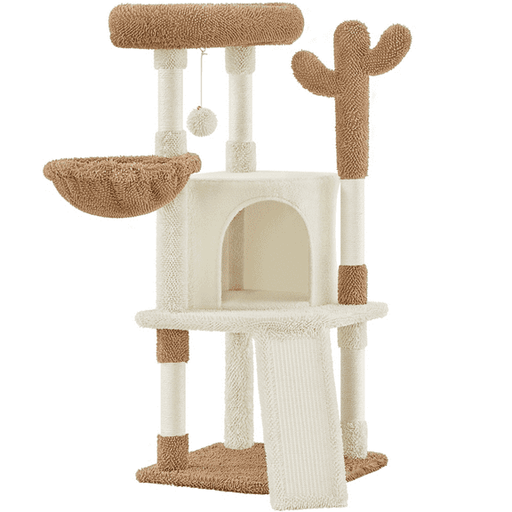 Renwick 42" Height Cactus Cat Tree with Scratching Posts and Platform, Beige/Brown