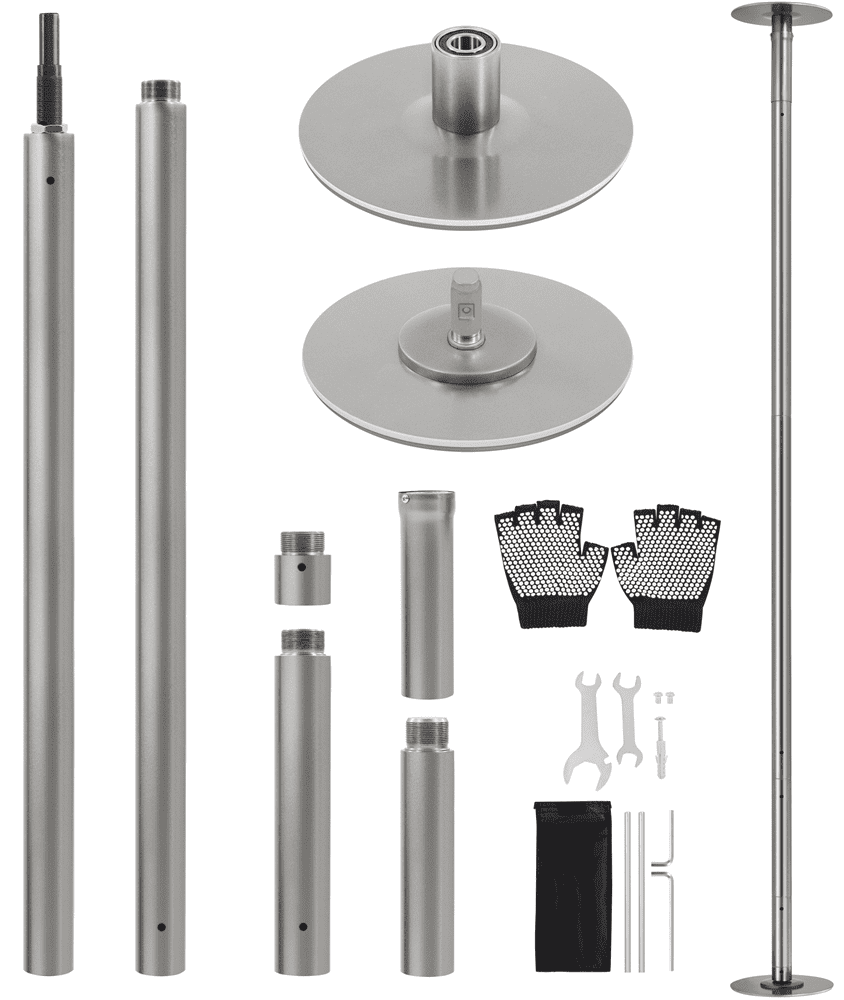 Renwick 45mm 2-Mode Dance Pole With 6.9-9' Height Adjustment, Argent
