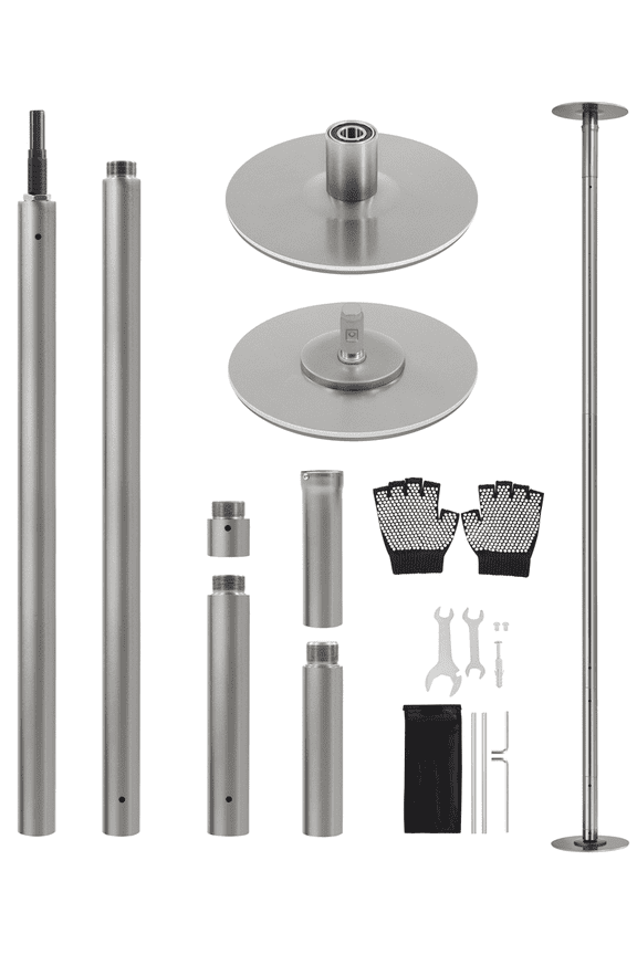 45mm 2-Mode Dance Pole With 6.9-9' Height Adjustment, Argent