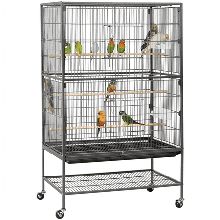Renwick 52 inch Bird Parrot Cage for Parrot Parakeet Finches, Black