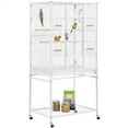 thumbnail image 1 of Renwick 53.5"H Large Rolling Metal Pet Cage with Detachable Stand，White, 1 of 7