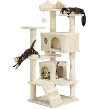Renwick 54.5" Height Cat Tree Tower Condo with Scratching Post, Beige