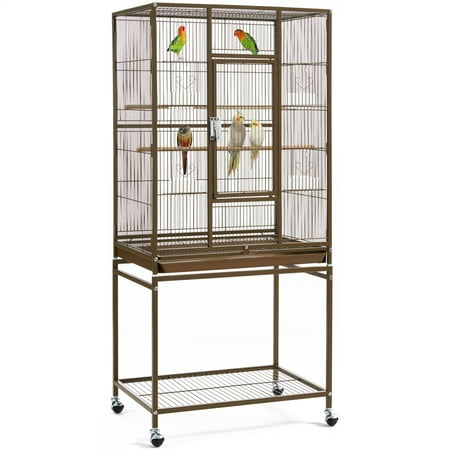 Renwick 54"H Large Rolling Metal Pet Cage with Detachable Stand,Palmer Green
