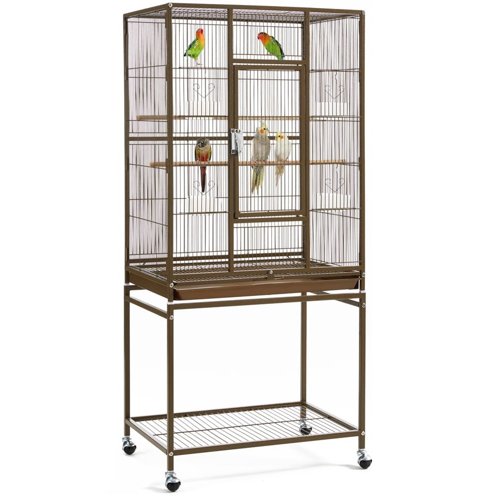 Renwick 54"H Large Rolling Metal Pet Cage with Detachable Stand，Palmer Green