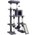 thumbnail image 1 of Renwick 54″ Tall Multilevel Plush Cat Tree with Hammock Scratching Posts, Dark Gray, 1 of 9