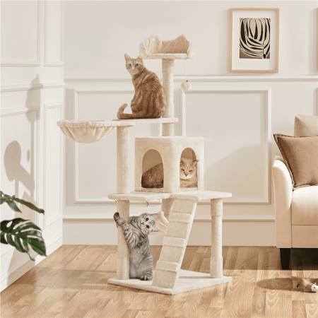 Renwick 54-in Cat Tree & Condo Scratching Post Tower, Beige