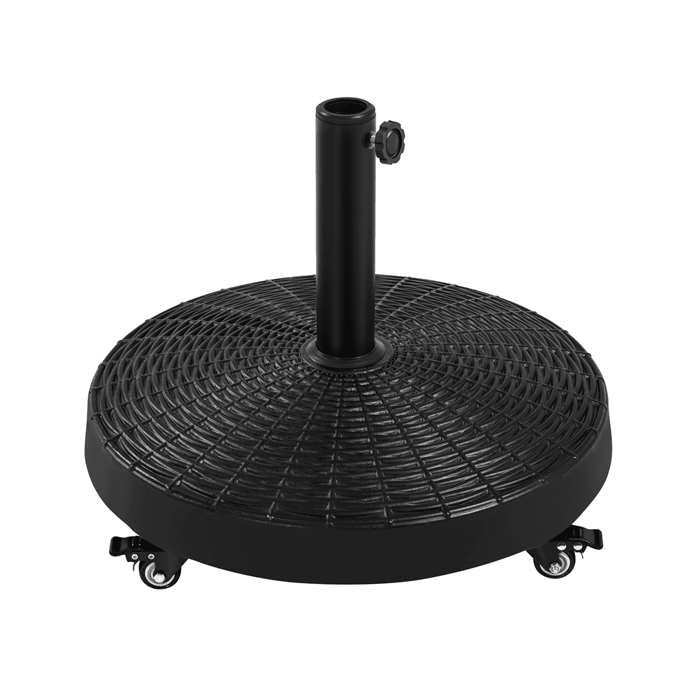 Renwick 55 lb Heavy-Duty Resin Patio Umbrella Base with Wheels, Black