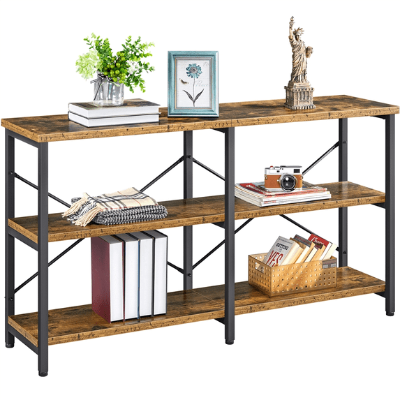 Renwick 55 inch 3-Tier Industrial Console Table, Multiple Colors