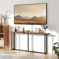 thumbnail image 1 of Renwick 63" L Modern Extended Console Table for Hallway Living Room, Rustic Brown, 1 of 9