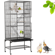 Renwick 69 H Extra Large Bird Cage with Detachable Stand, Matt Black