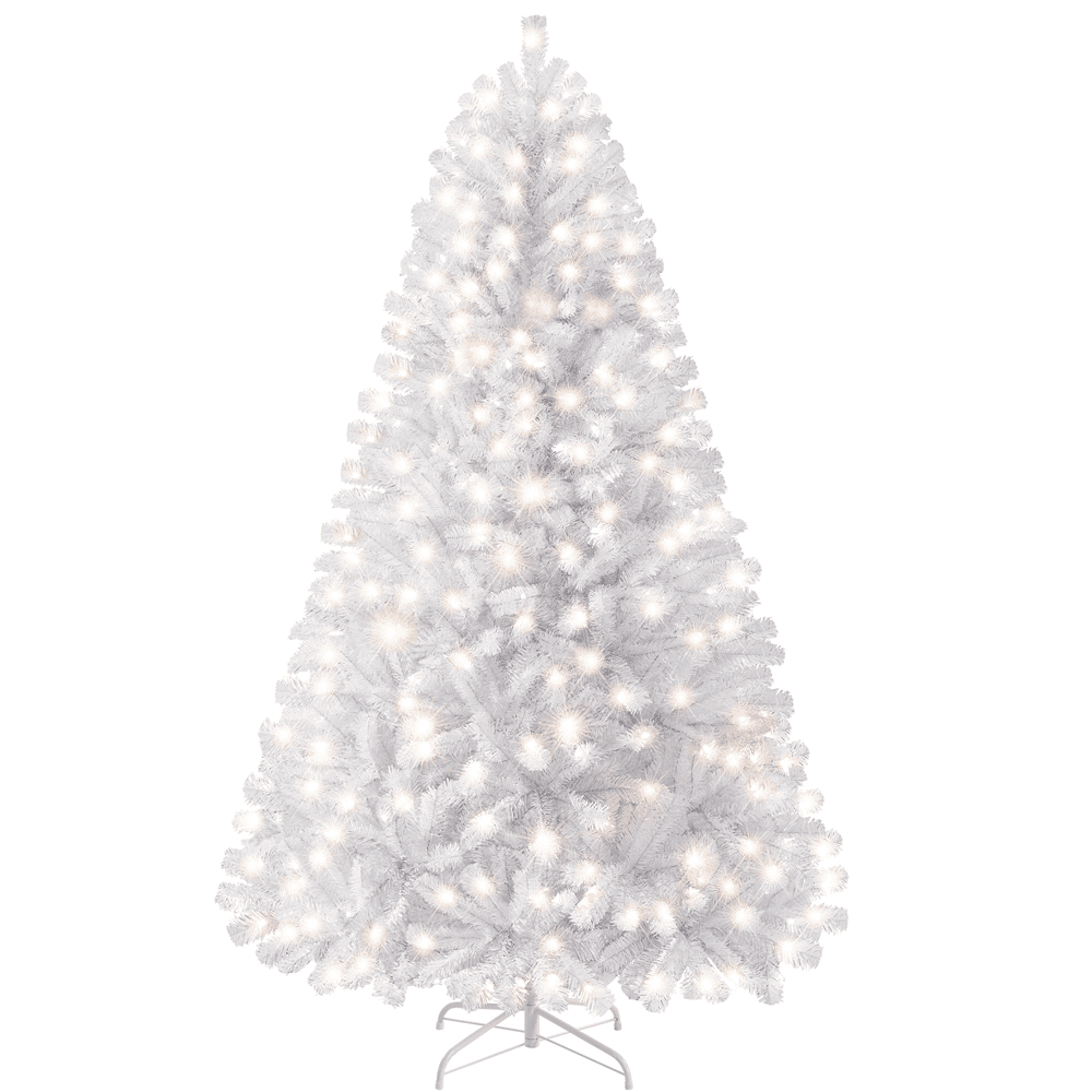Renwick 6Ft Pre-Lit Fir Artificial Christmas Tree with Foldable Stand, White