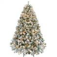 thumbnail image 1 of Renwick 6ft Pre-lit Flocked Artificial Christmas Tree with 250 Warm Lights,Green, 1 of 10