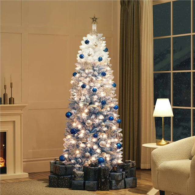 Renwick 6ft Prelit Pencil Artificial Christmas Tree with Warm White