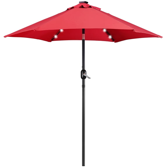 Renwick 7.40 Feet Table Patio Umbrella, LED Lights